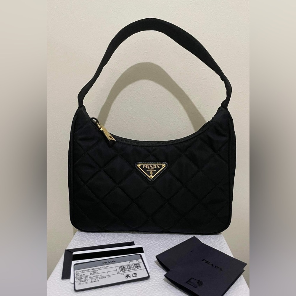 Prada nylon quilted mini shoulder bag